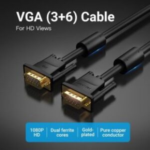 Vention VGA (3+6) Male to Male Cable With Ferrite Cores – 3 Meter – VEN-DAEBI