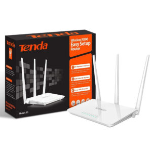 Tenda N300 Wireless Wi-Fi Router with High Power 5dBi Antennas (F3)